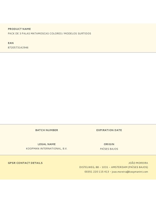 Pack de 3 palas matamoscas colores / modelos surtidos