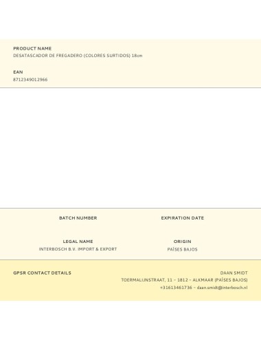 Desatascador de fregadero, colores surtidos 18 cm