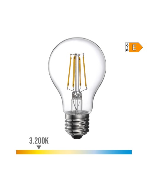 Bombilla standard con filamento de led e27 4 w 500 lm 3200 k luz calida ø6 x 10,6 cm