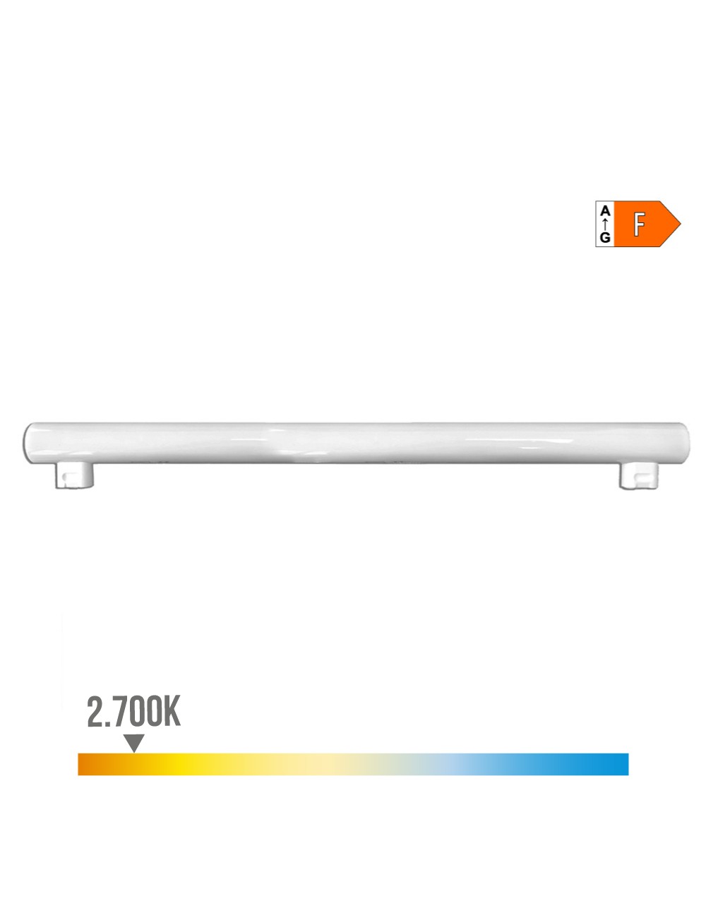 Linestra led 2 casquillos s14s 9 w 810 lm 2700 k luz calida 500 x 30 x 47 mm