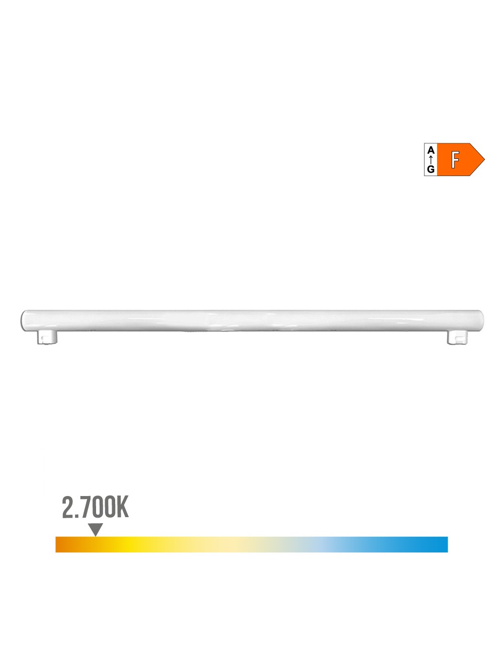 Linestra led 2 casquillos s14s 18 w 1800 lm 2700 k luz calida 1000 x 30 x 47mm