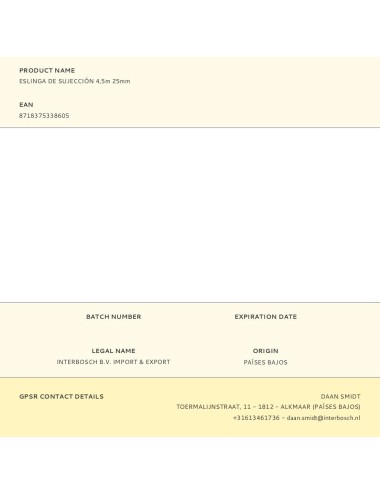 Eslinga de sujección 4,5m 25mm