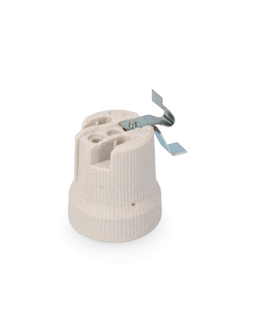 Portalámparas porcelana e-27 250v para plafones beige (envasado)