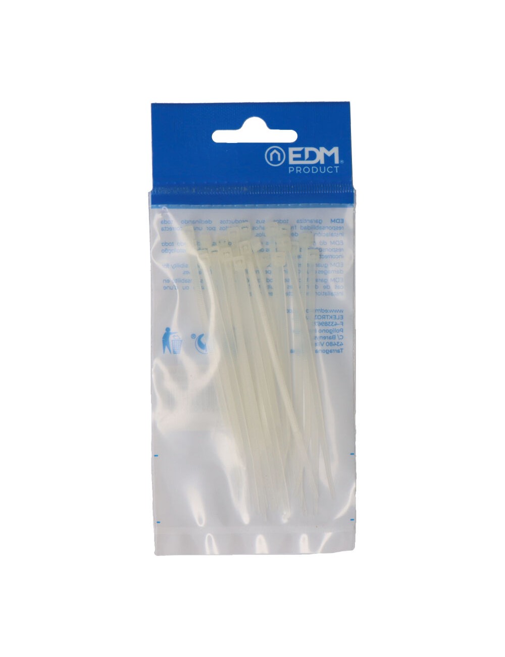 Bridas natural 2,5 x 100 mm nylon alta calidad (bolsa 25 unid.)