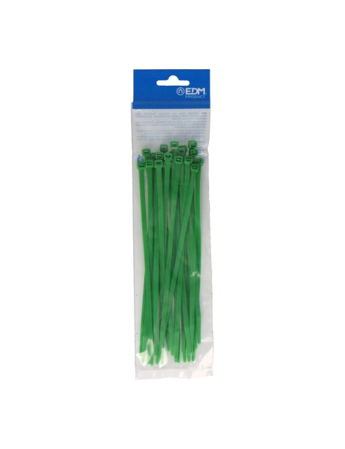 Bridas verdes 4,6 x 200 mm nylon alta calidad (bolsa 25 unid.)