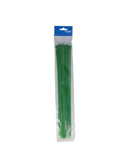 Bridas verdes 4,8 x 380 mm nylon alta calidad (bolsa 25 unid.)