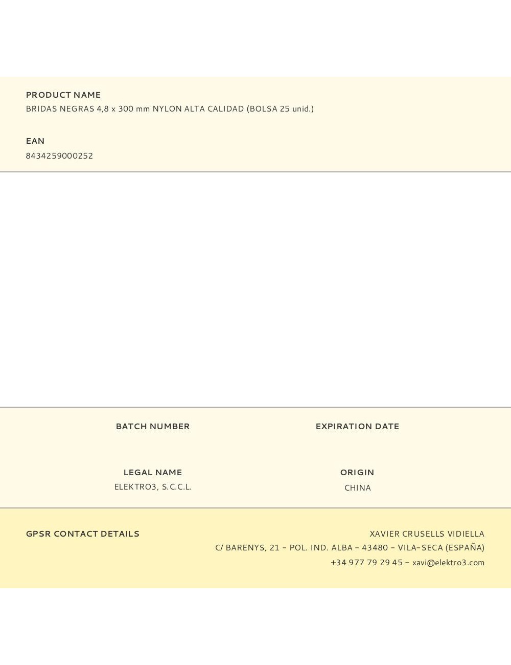 Bridas negras 4,8 x 300 mm nylon alta calidad (bolsa 25 unid.)