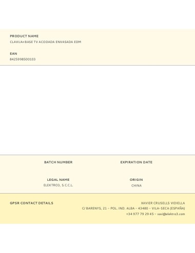 Clavija+base tv acodada envasada edm