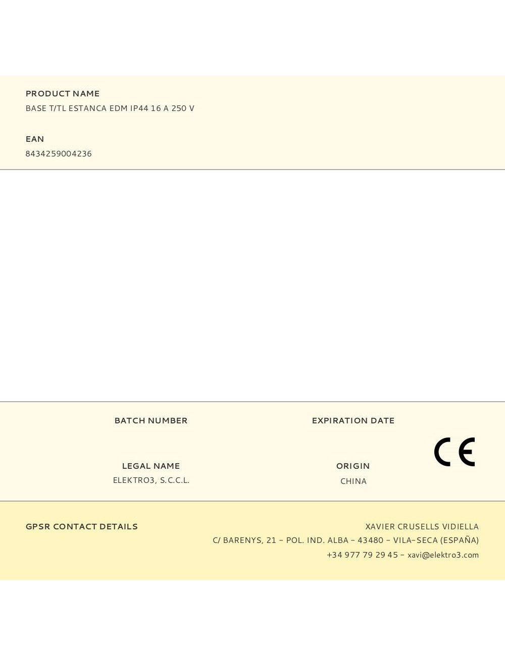 Base t/tl estanca edm ip44 16 a 250 v