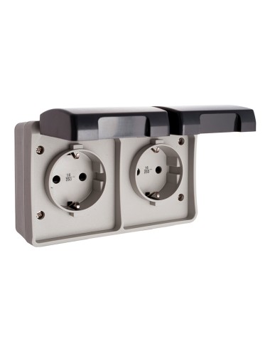 Base doble t/tl estanca 16 a 250 v ip44