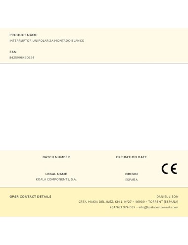 Interruptor unipolar 2a montado blanco