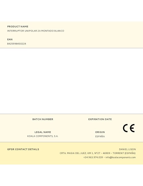 Interruptor unipolar 2a montado blanco