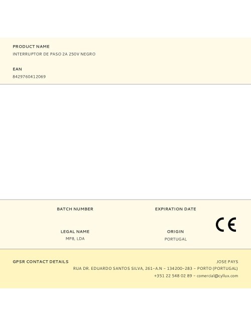 Interruptor de paso 2a 250v negro