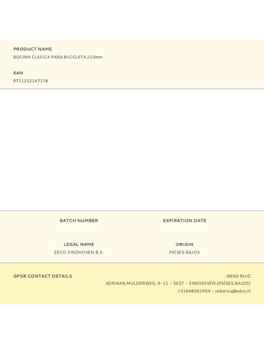 Bocina clasica para bicicleta 210mm