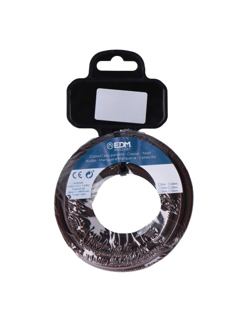 Carrete cable cordón tubular h03vv-f 2 x 0,75 mm marrón, 25 m