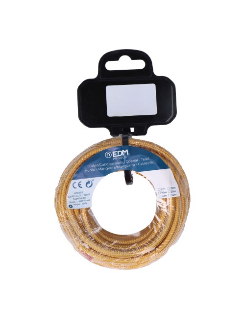 Carrete cable cordón tubular h03vv-f 2 x 0,75 mm oro oscuro, 25 m