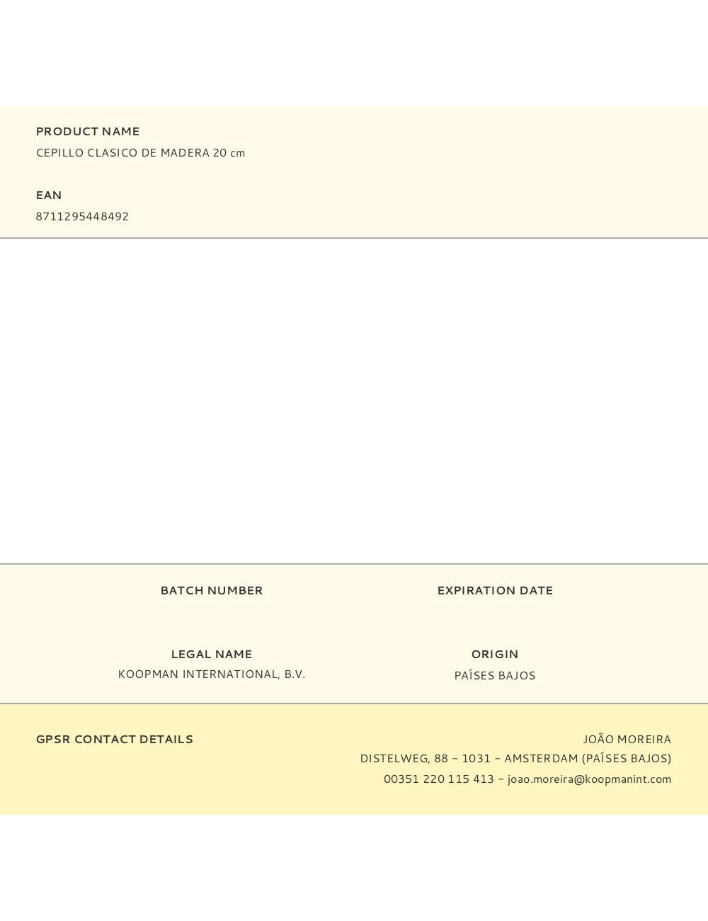 Cepillo clasico de madera 20 cm