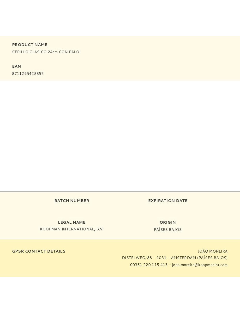 Cepillo clasico 24cm con palo