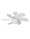 Ventilador de techo modelo aral. color blanco. potencia: 50 w aspas: ø76cm