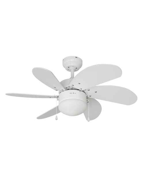 Ventilador de techo modelo aral. color blanco. potencia: 50 w aspas: ø76cm