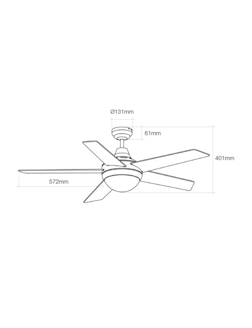 Ventilador de techo modelo adriatico. color blanco. potencia: 60w aspas: ø132cm con mando a distancia edm