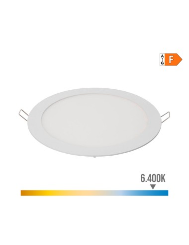 Downlight led empotrable redondo 20 w luz fría 6400 k 1500 lm blanco ø22,5 cm