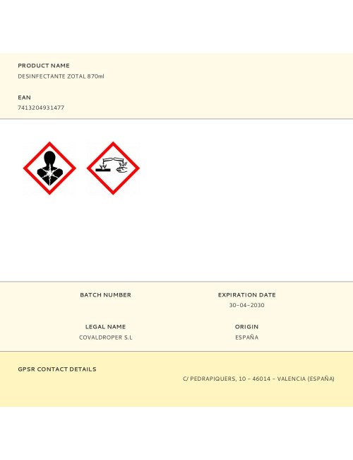 Desinfectante zotal 870ml