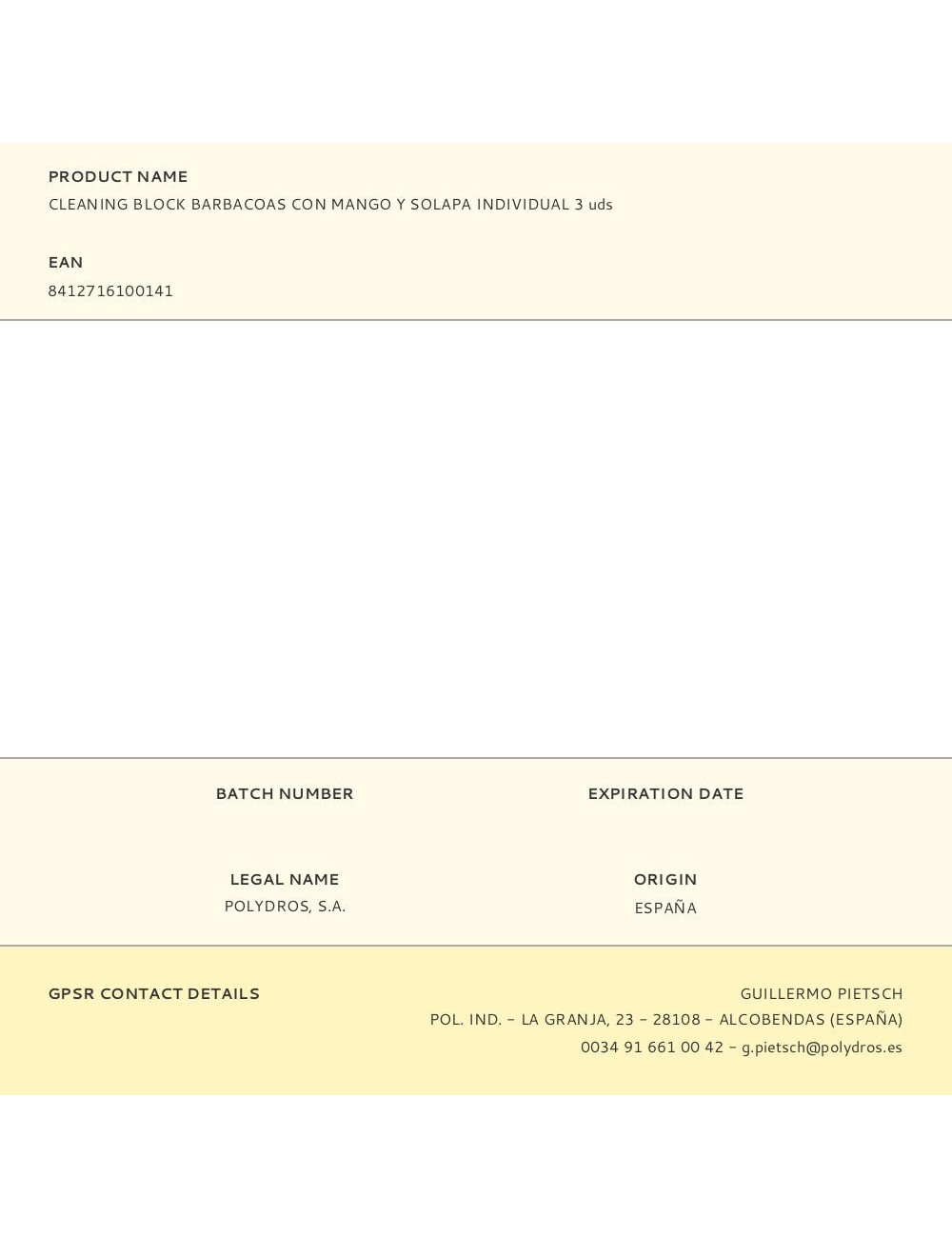 Cleaning block barbacoas con mango y solapa individual 3 uds