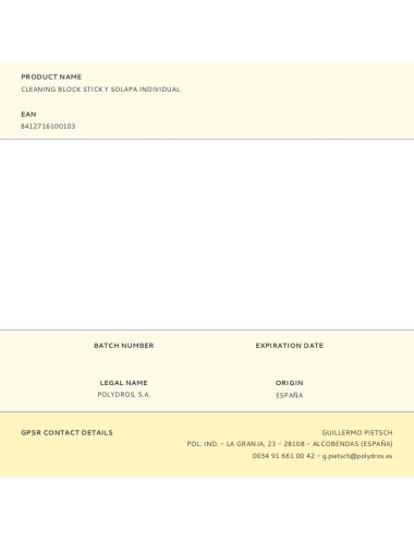 Cleaning block stick y solapa individual