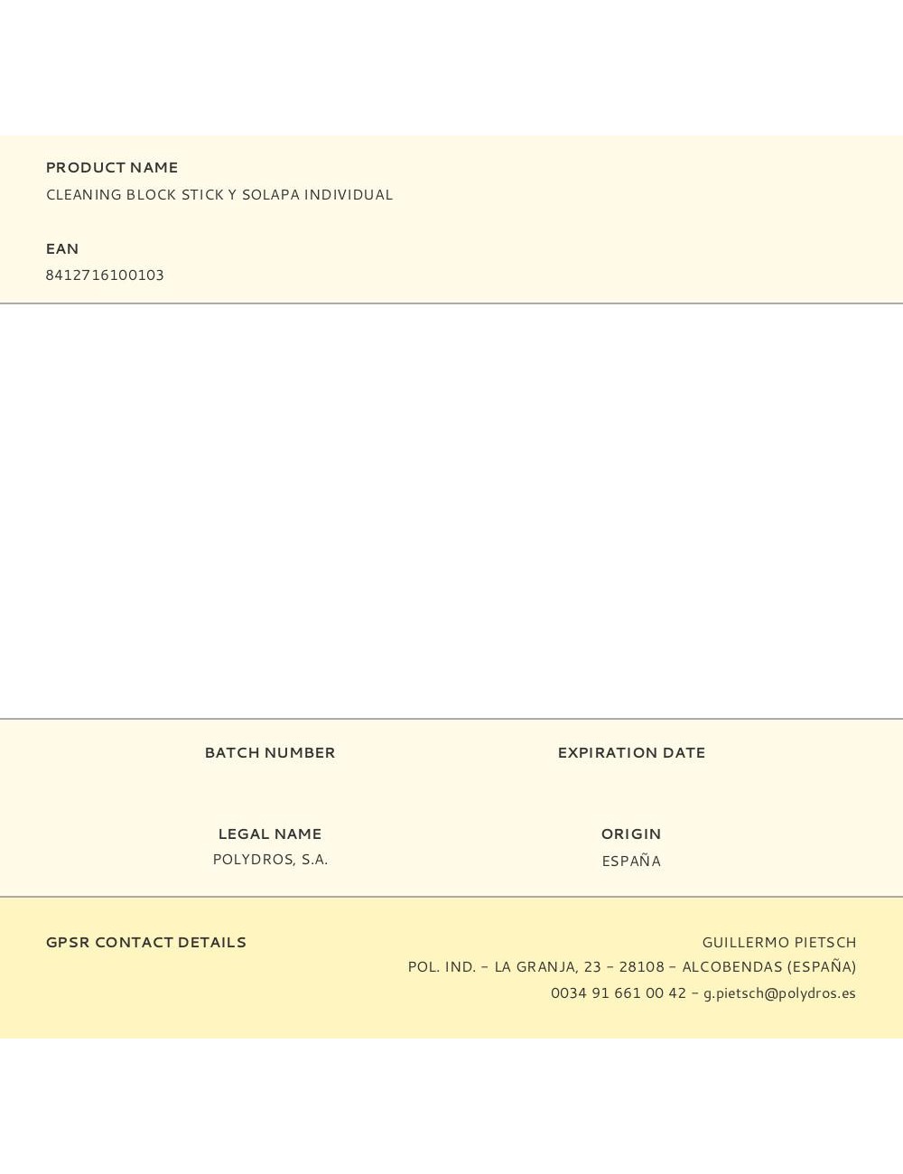 Cleaning block stick y solapa individual