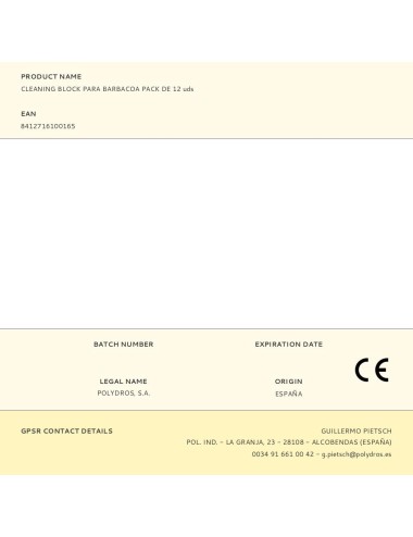 Cleaning block para barbacoa pack de 12 uds
