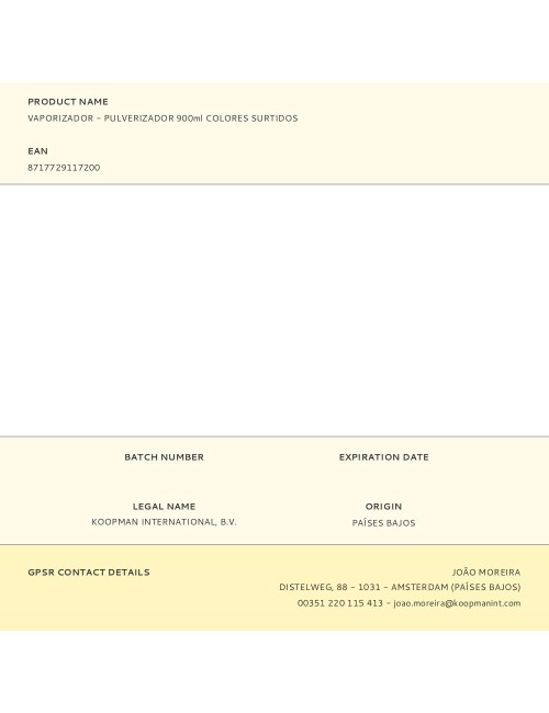 Vaporizador - pulverizador 900ml colores surtidos