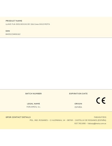 Llave fija dos bocas de 10x11mm e410 mota