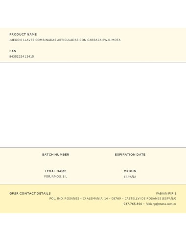 Juego 6 llaves combinadas articuladas con carraca ewj1 mota