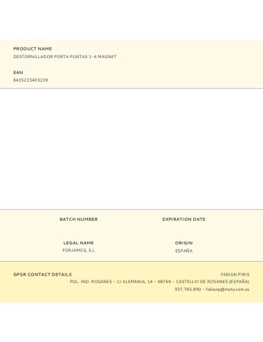 Destornillador porta puntas 1-4 magnet