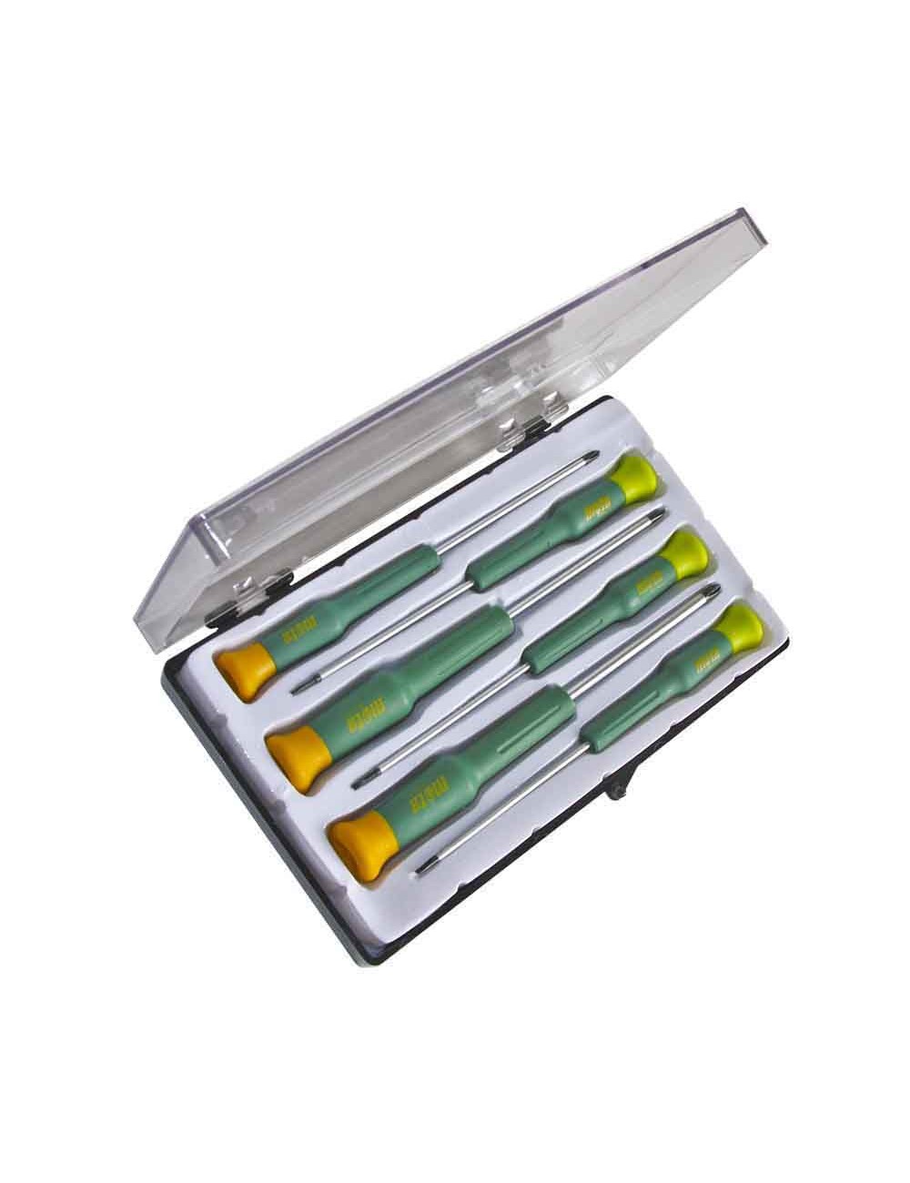 Destornilladores de precisión, 6 piezas 3 ph + 3 planos