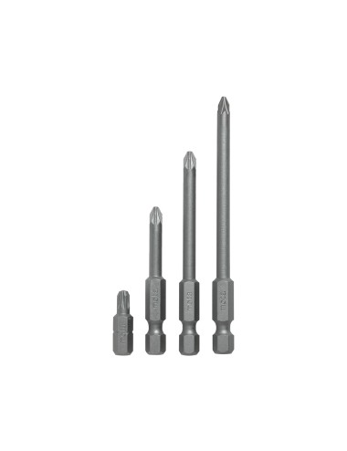 Juego 10 puntas pozidriv pz 1x25mm 1/4" acero bpz125 mota