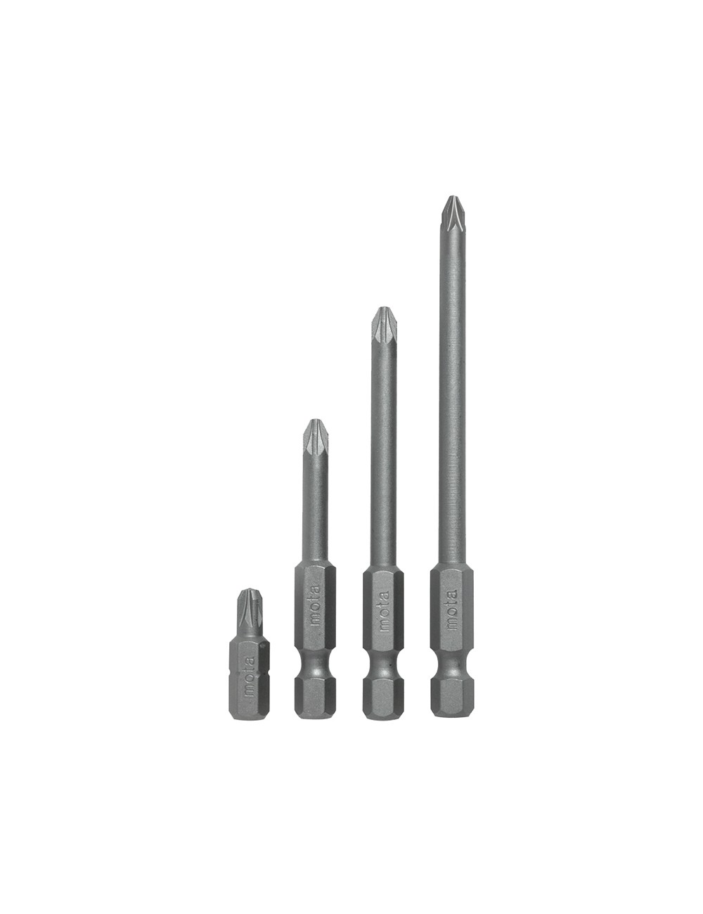 Juego 10 puntas pozidriv pz 2x25mm 1/4" acero bpz225 mota