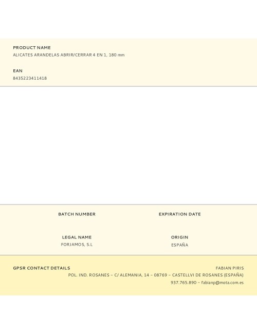 Alicates arandelas abrir/cerrar 4 en 1 180 mm