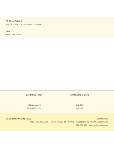 Alicates universales mini carbono 120 mm