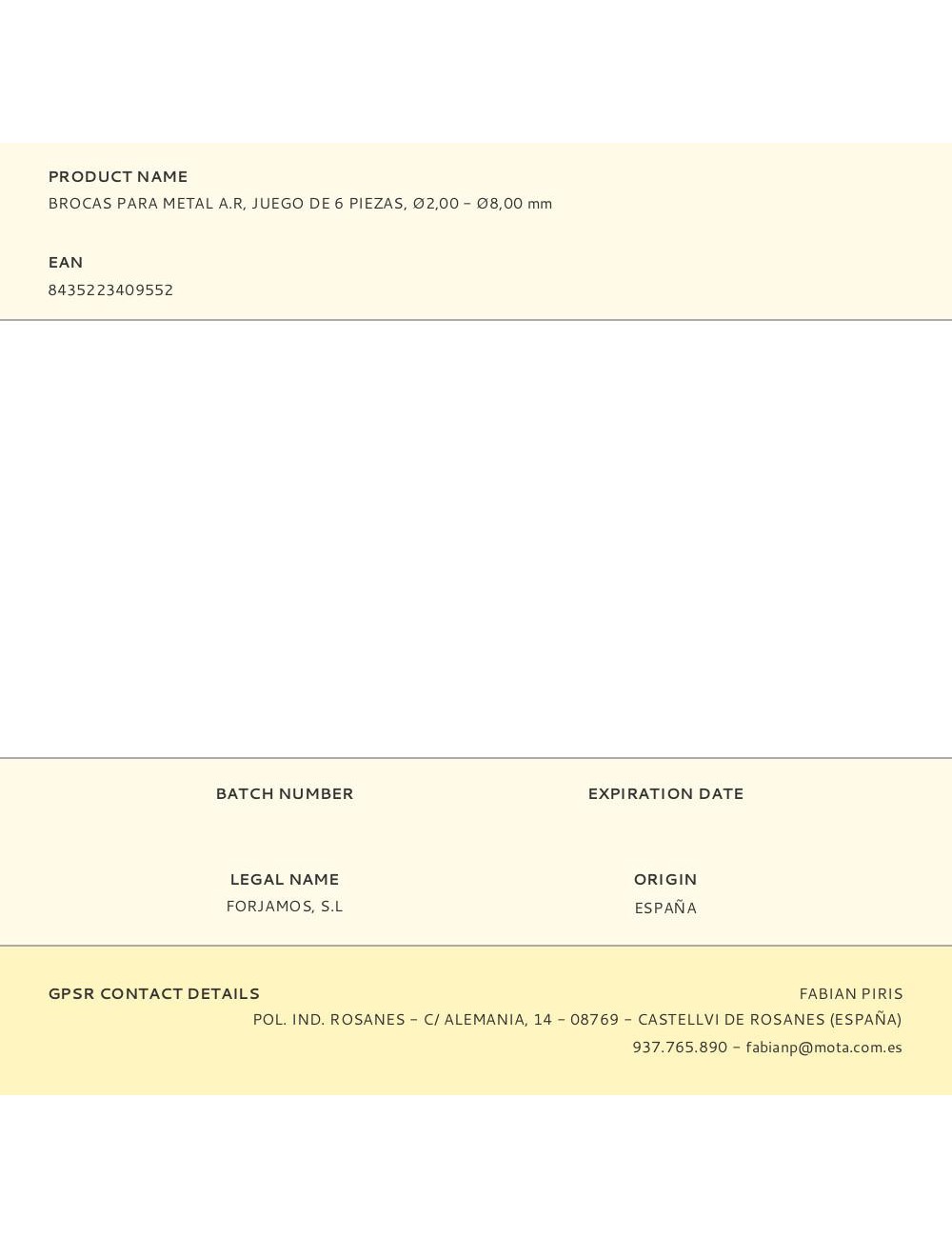 Brocas para metal a.r, juego de 6 piezas, ø2,00 - ø8,00 mm