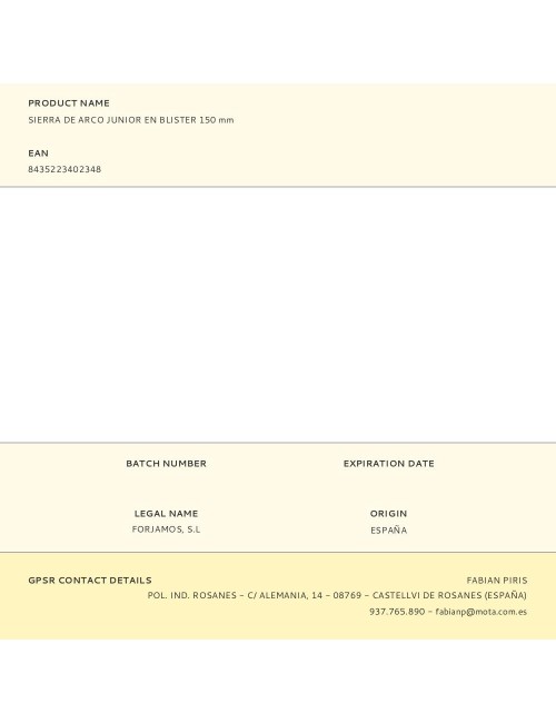 Sierra de arco junior en blister 150 mm