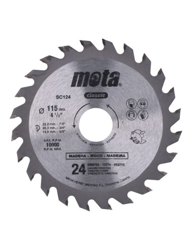 Sierra circular widia ø115 mm 24 dientes