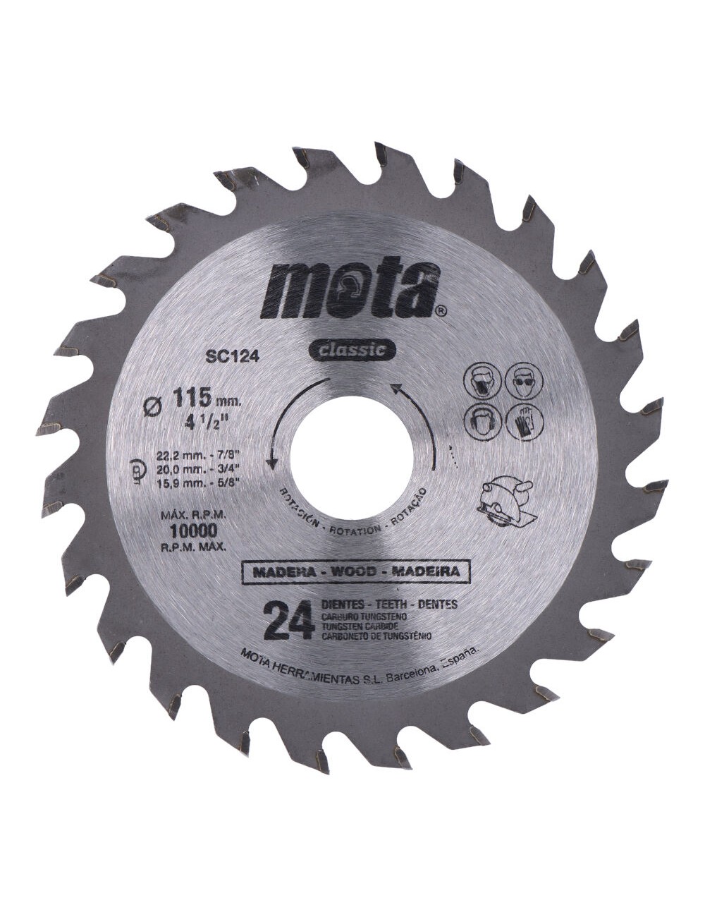 Sierra circular widia ø115 mm 24 dientes