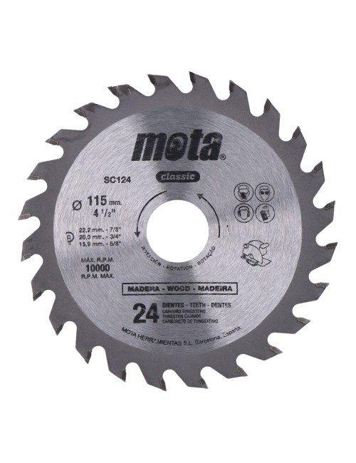 Sierra circular widia ø115 mm 24 dientes