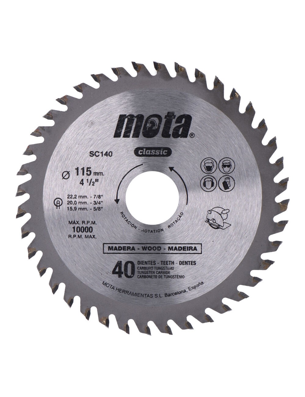 Sierra circular widia ø115 mm 40 dientes