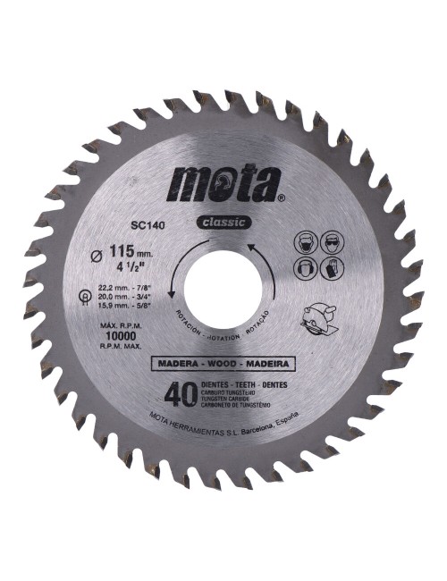 Sierra circular widia ø115 mm 40 dientes