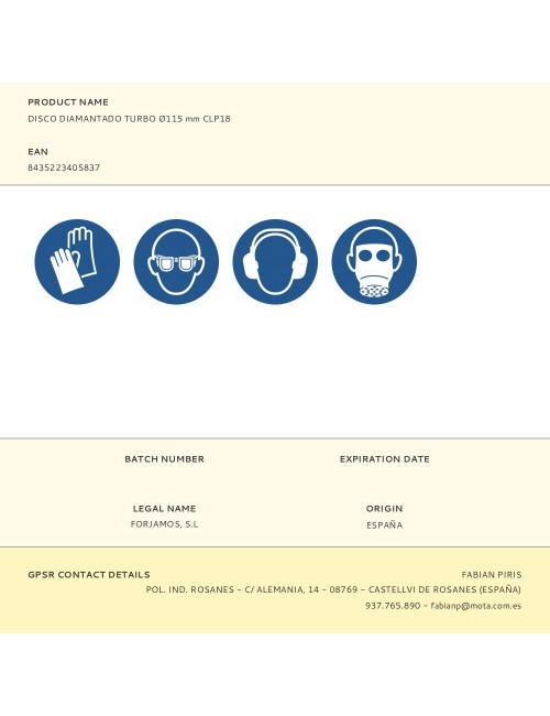 Disco diamantado turbo ø115 mm clp18