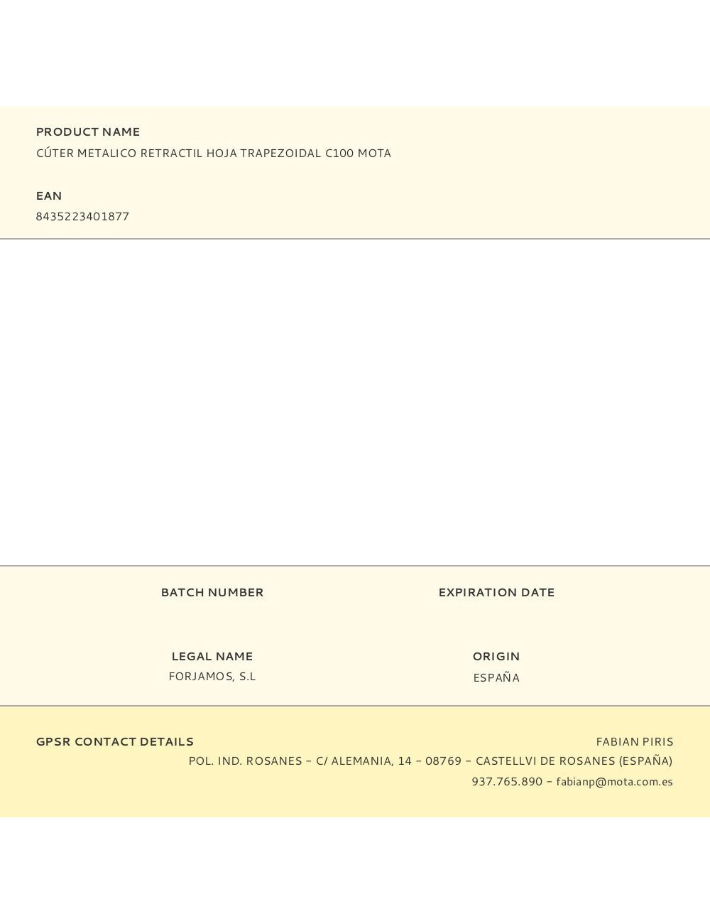 Cúter metalico retractil hoja trapezoidal