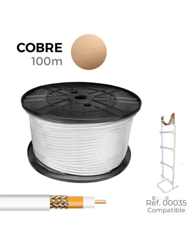 Cable coaxial apantallado rg6 cobre 100% euro/m